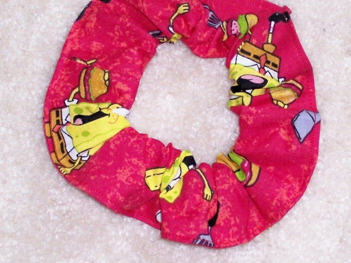 Spongebob Squarepants Hamburger Party Fabric Hair Scrunchie Scrunchies