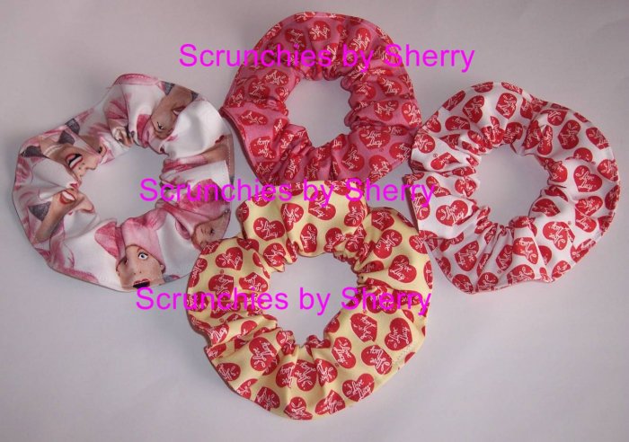 4 NEW I LOVE LUCY Fabric Hair Scrunchies