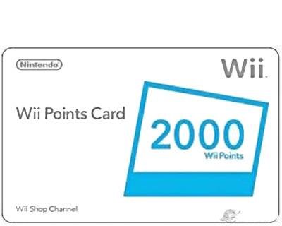 Nintendo Wii 2000 points card