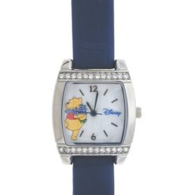 Disney Winnie the Pooh Blue Calfskin Mother of Pearl Dial Watch, MU2202, SPECIAL, Seiko Brand