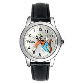 Disney Midsize Goofy Backward Backwards (Tooled Hands Analog) Silver Watch
