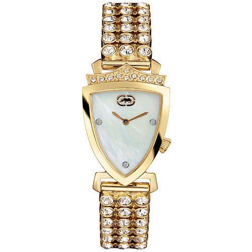 Marc Ecko Crest Ladies MOP Dial Gold Tone Bracelet E17515L1