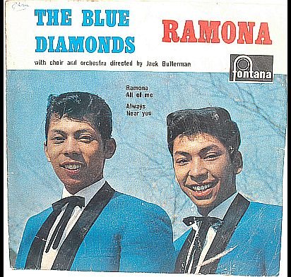 BLUE DIAMONDS Ramona 7" EP FONTANA 60s Asian Duo