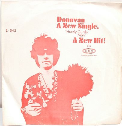 DONOVAN Hurdy Gurdy Man 7" Picture Sleeve CBS Asia