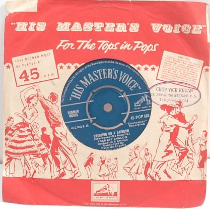 FRANKIE AVALON Swinging On A Rainbow 7" SP HMV India