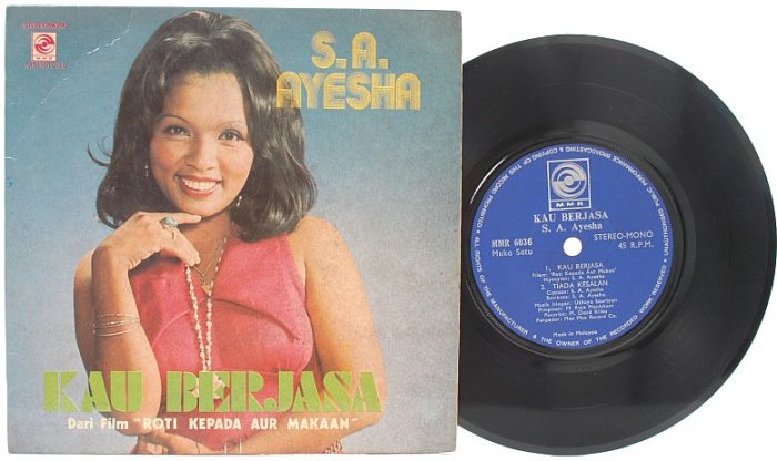 Malay 70s Pop S.A. Ayesha Kau Berjasa 7" PS EP