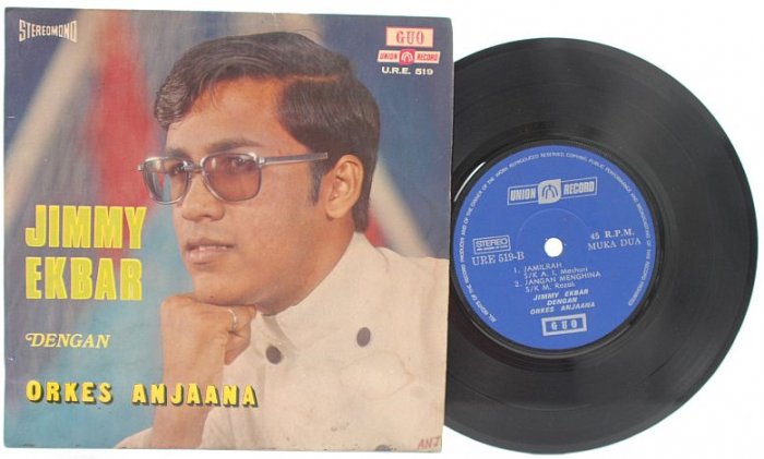 Malay 70s POP JIMMY EKBAR Orkes Anjaana 7" PS EP