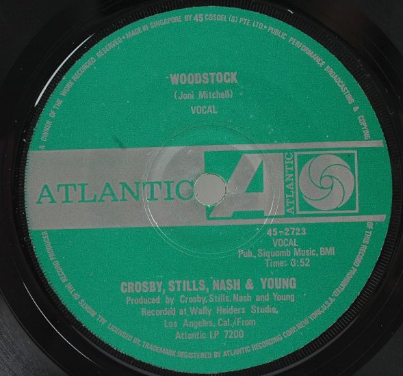 CROSBY STILLS NASH YOUNG CSNY Deja Vu SINGAPORE 7"