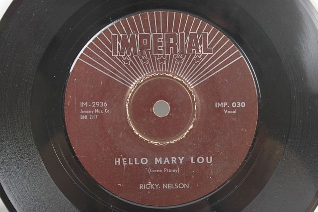 RICKY NELSON Hello Mary Lou ASIA 7" IMPERIAL 45 Rpm