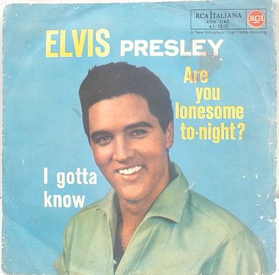 ELVIS PRESLEY Are You Lonesome Tonight ITALY 7" 45 Rpm