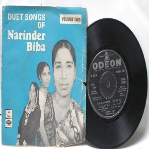 PUNJABI INDIAN Duet Songs of NARINDER BIBA 7" 45 RPM EMI Odeon EP 1973