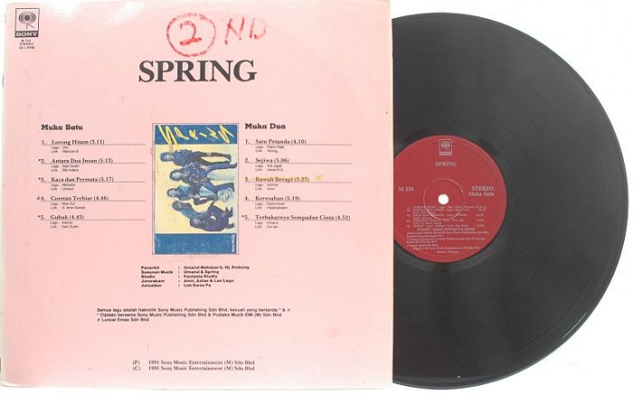 MALAY POP ROCK 90s BAND Spring PROMO LP 1991