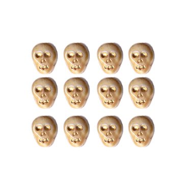 12 Bone/Ivory Color Skull Skeleton Beads Czech Glass Fun!