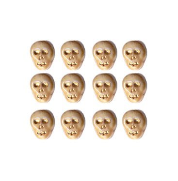 Bone/Ivory Color Skull Skeleton Beads Czech Glass Fun! 25 Pcs