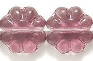 8mm Amethyst Czech Glass Flower Beads 8 Petal Daisy