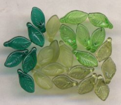 Spring Mix - Green, Teal, Olive, Olive Matt Leaf Glass Be
