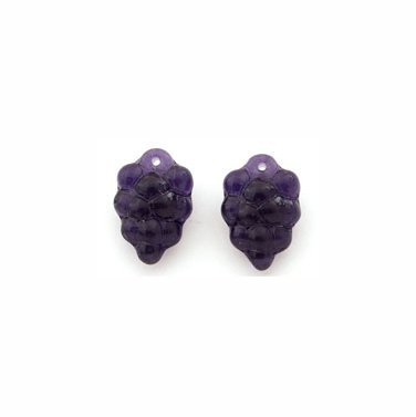 DEEP PURPLE GRAPE CLUSTER GLASS CZECH BEADS