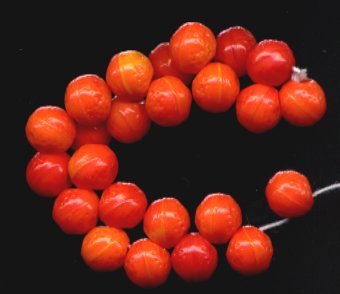Shades of Tangerine Orange Fruit CZ Glass Beads NEW!