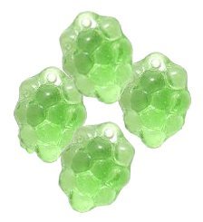 Light Green GRAPES GLASS FRUIT BEADS CHARMS Grape Clusters