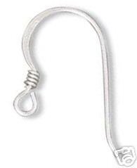 Ear Wires STERLING SILVER EARRING Hooks w loop 19mm
