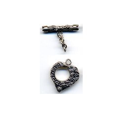 Bali Sterling Silver Ornate Scrolled Heart Toggle Clasp