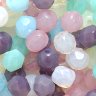 100 pcs Pastel Opal Opaque Fire Polish Faceted Glass Beads 6mm