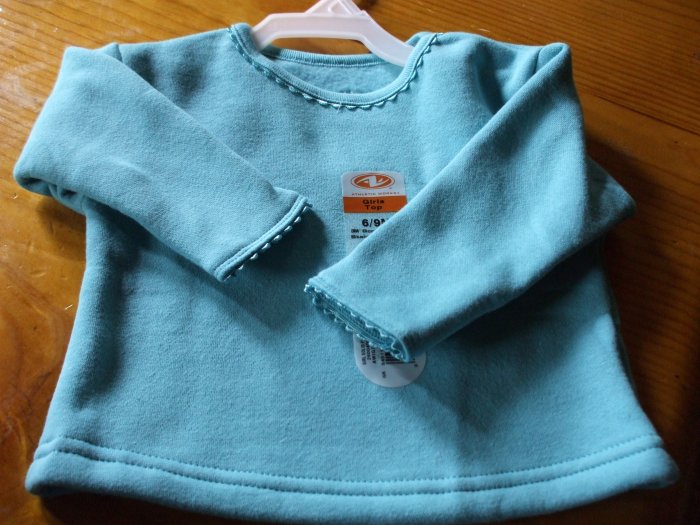 ATHLETIC WORKS Teal Long-Sleeve Sweat Shirt 6/9M~NWT