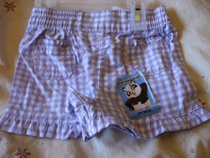GARANIMALS Purple Checkered Shorts ~ 24M ~ NWT