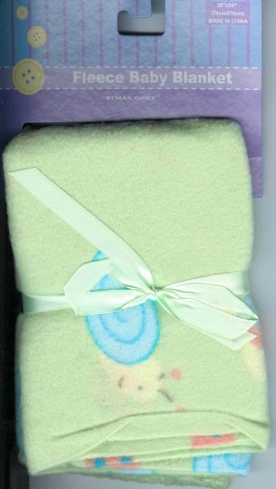 FLEECE BABY BLANKET Receiving Green Bugs Dragonfly Butterfly