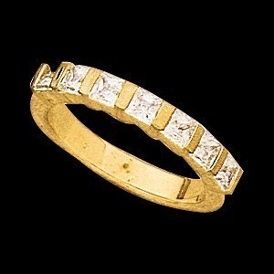 12751 ANNIVERSARY BAND 14K Yellow 7 STONE Polished