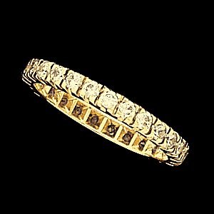SH44 ETERNITY BAND 14K Yellow SIZE 7-28 STONE Semi-Polished