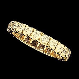SH45 ETERNITY BAND 14K Yellow SIZE 7-23 STONE Semi-Polished