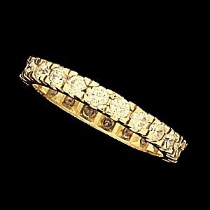 SH46 ETERNITY BAND 14K Yellow SIZE 7-23 STONE Semi-Polished