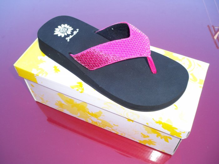 Cool Fuchsia Flip Flops - Size 8