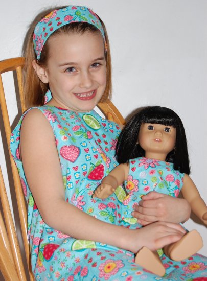 Handmade dress with a doll dress to match!