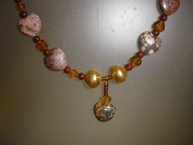 Jasper heart necklace