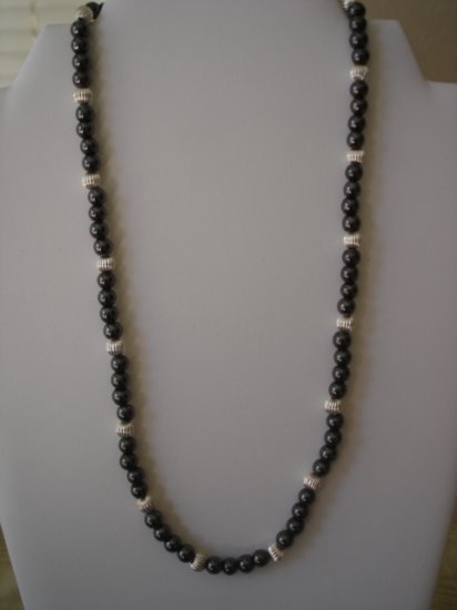 Hematite/silver Magnetic Necklace