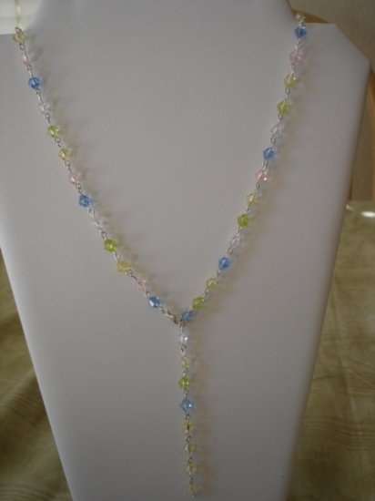 Pastel Crystal bicone Y-shaped necklace