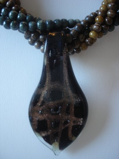 Twisted 3-chain earth-toned Necklace