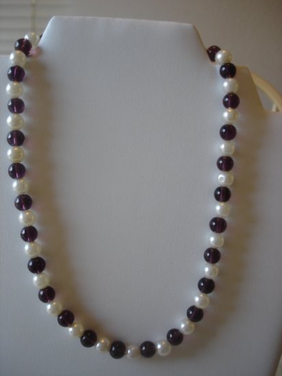 Amethyst/Pearl Necklace