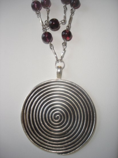 Amethyst/silver Double stranded Necklace
