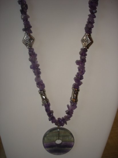 Amethyst/Fluorite Chips Necklace