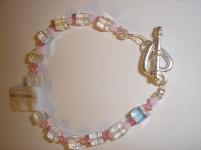 Pink/Clear Swarovski Crystal Bracelet
