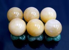 Mini Yellow Jade Sphere - 6pcs