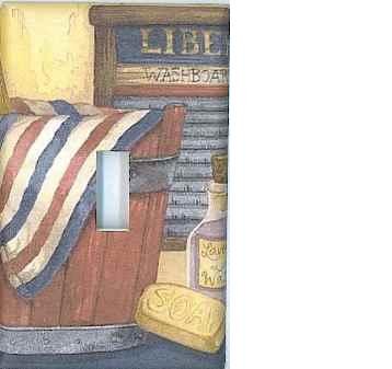 Americana laundry single light switch plate cover switchplate