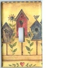 Birdhouse and Sunflowers single light switchplate switch plate