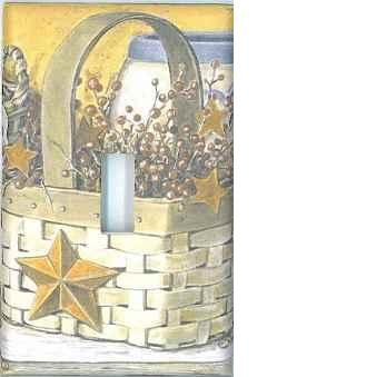 Country basket gold single light switch plate switchplate