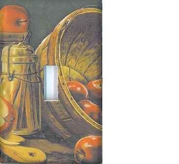 Apples in basket decorative single light switch plate switchplate