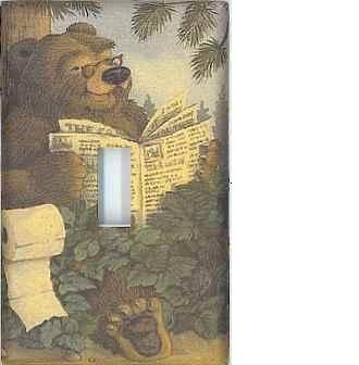 Bathroom Bear decorative single light switch plate switchplate