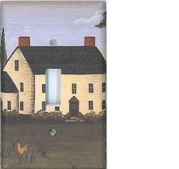 Folk Art House custom single light switchplate cover switch plate